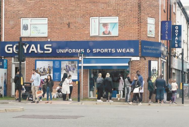 Rush for school uniforms at high street outfitters