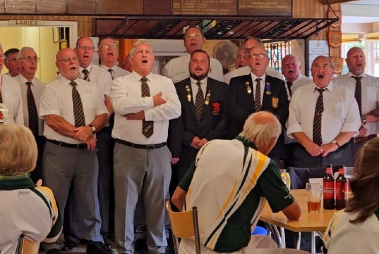 Monmouthshire gentlemen's touring team in good voice after defeating Maidenhead Town