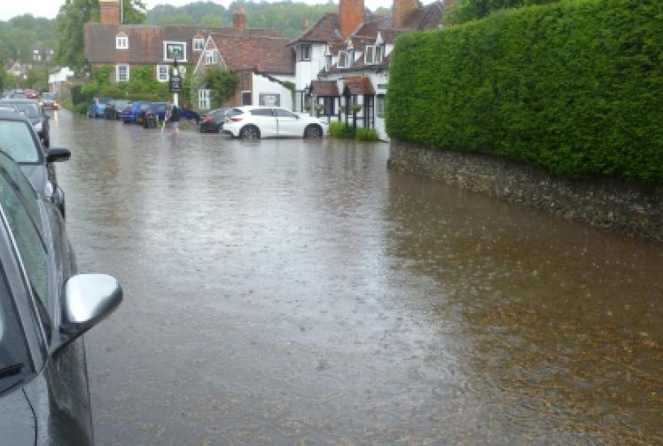 Village pub flooded after sudden rain and hailstorm