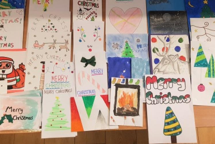 Pupils make cards for elderly neighbours