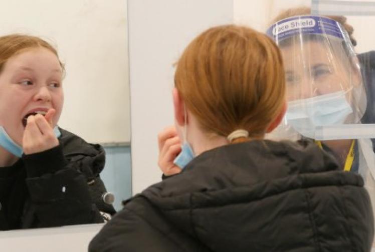 School turns sports hall into mass testing centre