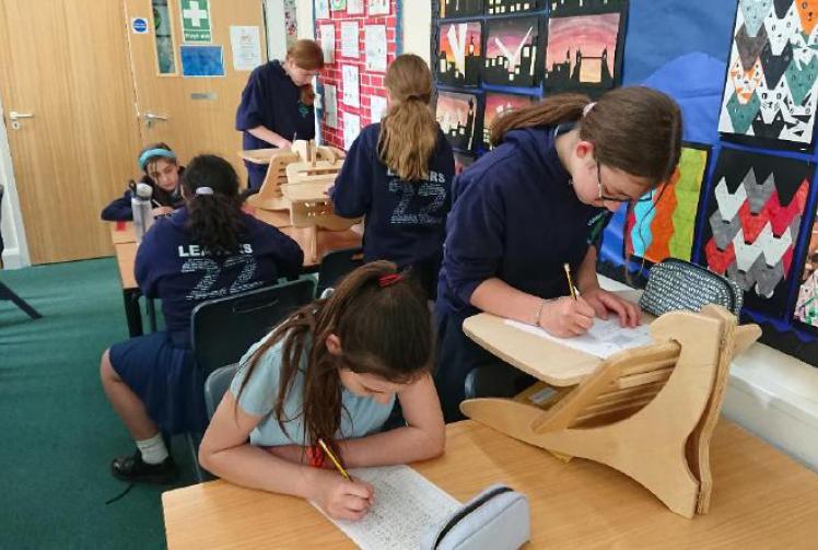 Standing desks are hit with children