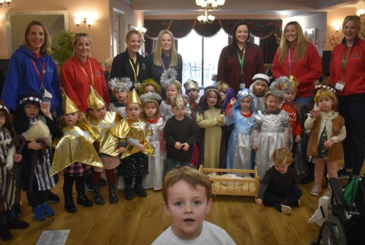 Children perform nativity for care home residents