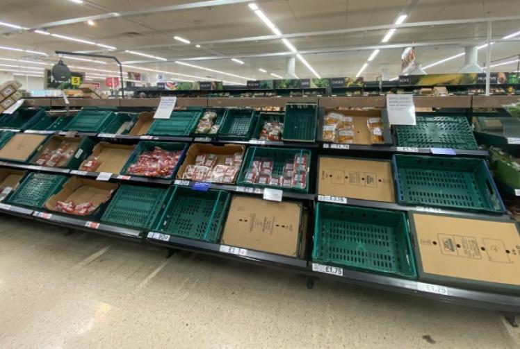 Shortage of fresh produce