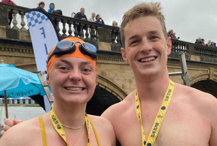 Very wet day for swim