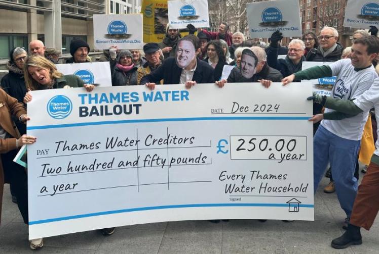 Mermaids hold protest against water firm bailout plan