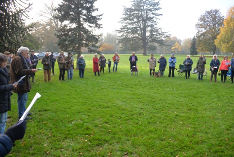 Servicemen and women remembered at outdoor service at wartime training base