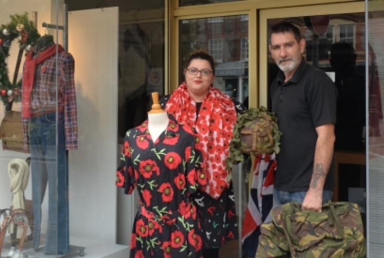 Shop window poppy display