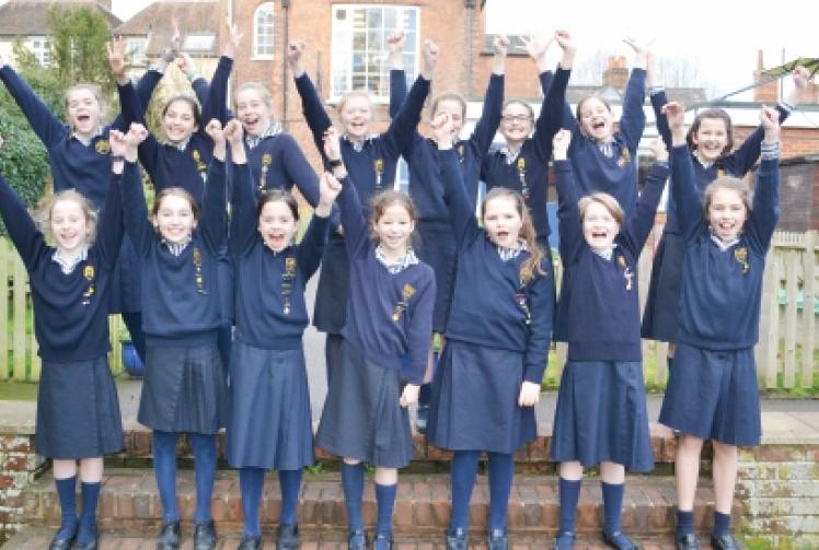Girls celebrate as they all secure places at senior schools of their choice