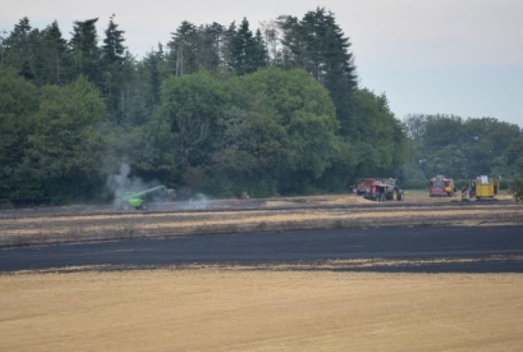 Firefighters tackle fourth straw field blaze in a month