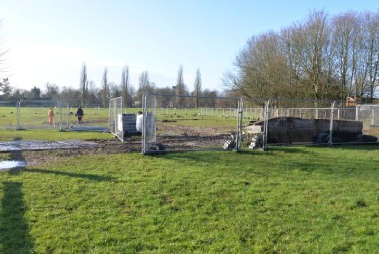 Prep work at school site as challenge fails
