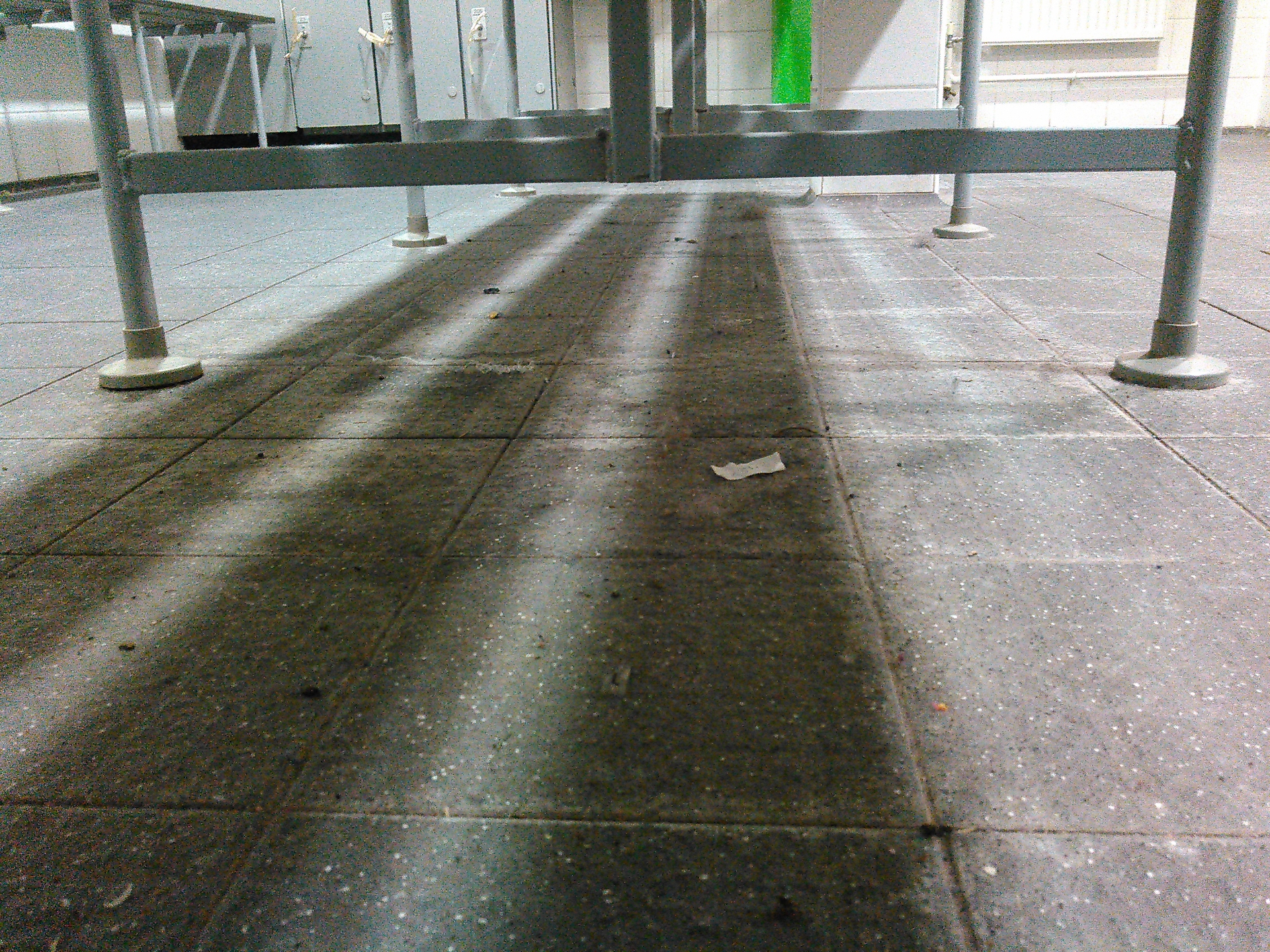 Dirt under benches